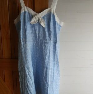 Modcloth Fervour Light Blue White Alphabet Dress